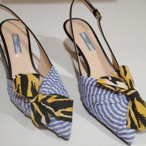 Prada cloth slingback shoes